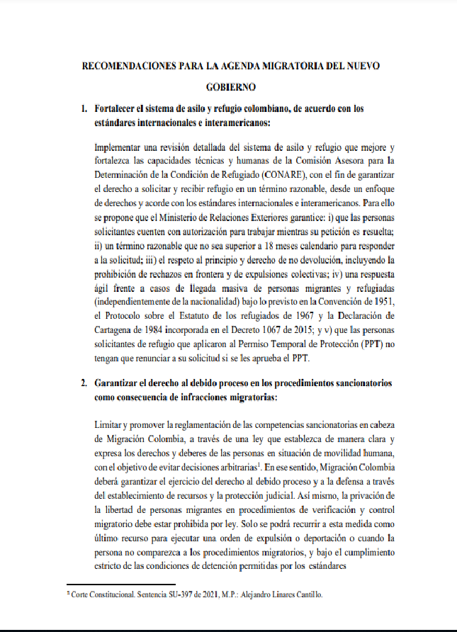 Recomendaciones Gobierno