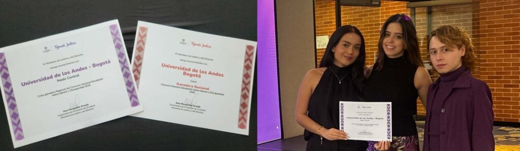 Estudiantes de Derecho Uniandes ganan el Concurso Nacional de la Red Tejiendo Justicia